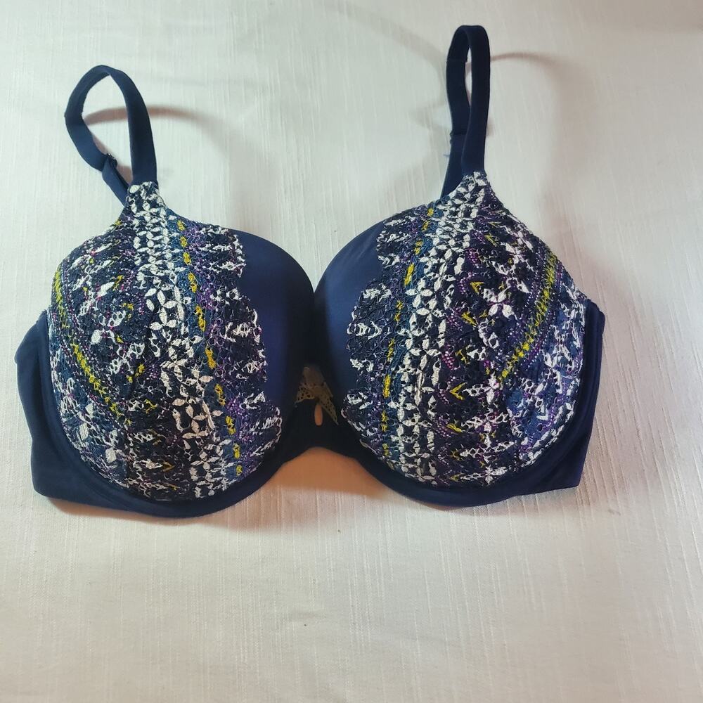 Victoria's Secret Bra Size 36DD Blue Lingerie Underwire Adjustable Straps